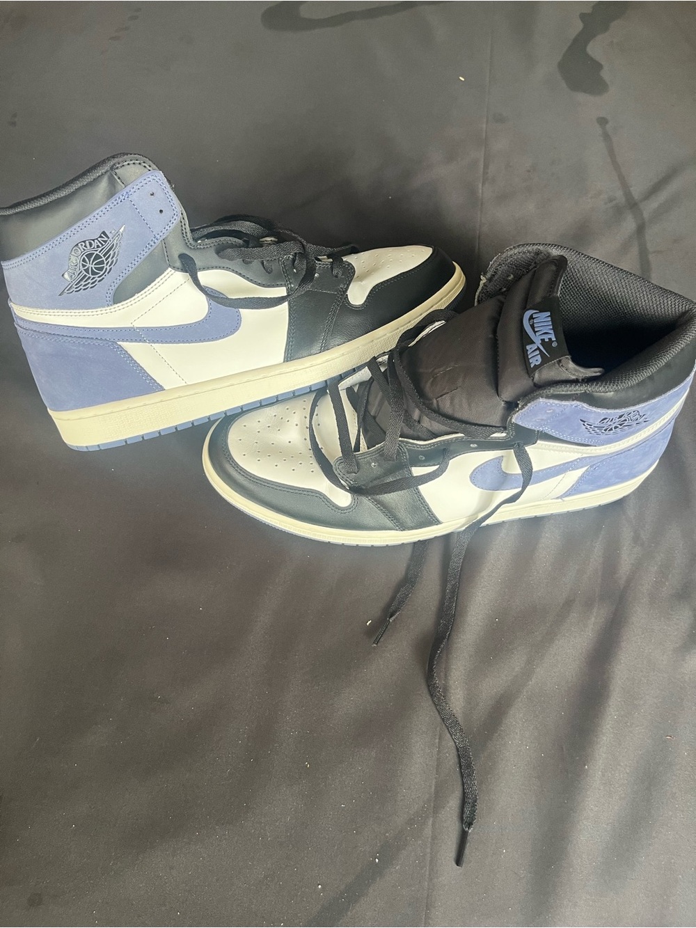 Jordan 1 Mid White Black Purple Men's Sneakers